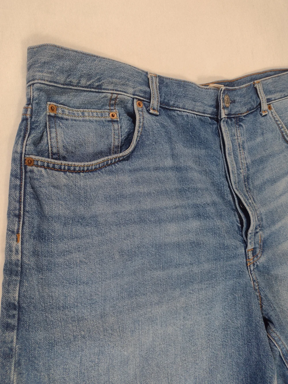 Madewell Button Long Fly Baggy Cuffed Jean Shorts Mifflin Wash Size 33